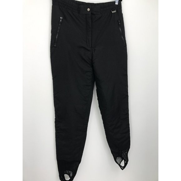 Profile Vintage Women's Ski Snow Pant Stirrup Hem Size 10 Black - Picture 2 of 5